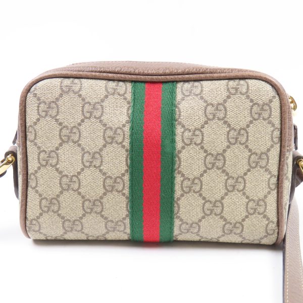 79486 2 Gucci Ophidia Mini Bag Current Crossbody Sherry Line Shoulder Bag GG Supreme Canvas Beige