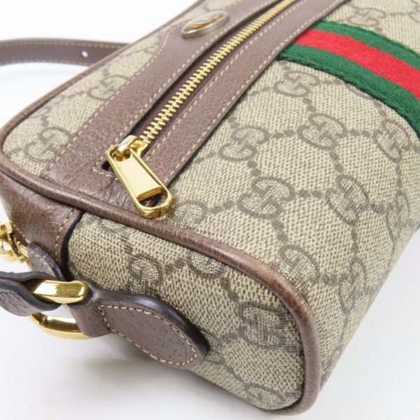 79486 4 Gucci Ophidia Mini Bag Current Crossbody Sherry Line Shoulder Bag GG Supreme Canvas Beige