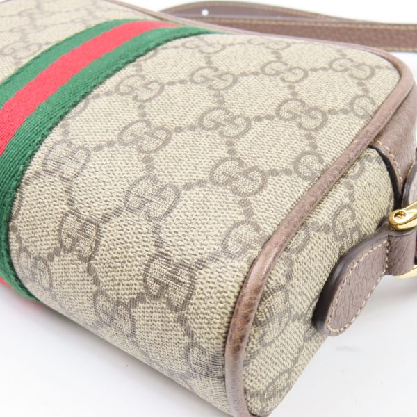 79486 5 Gucci Ophidia Mini Bag Current Crossbody Sherry Line Shoulder Bag GG Supreme Canvas Beige