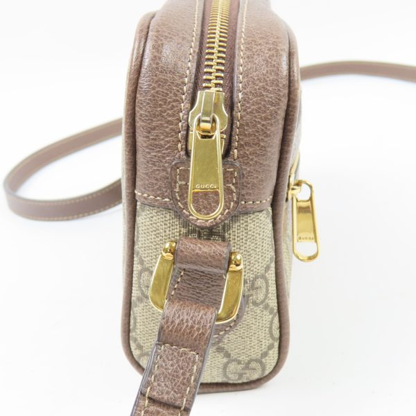 79486 9 Gucci Ophidia Mini Bag Current Crossbody Sherry Line Shoulder Bag GG Supreme Canvas Beige