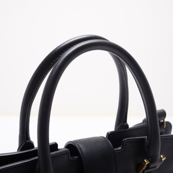 8 Saint Laurent Baby Cabas Leather Handbag Black