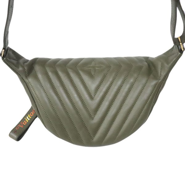 8 4 Louis Vuitton New Wave Leather Bum Body Bag Green