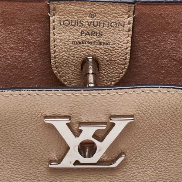 8 Louis Vuitton Lock Me Cabas Calf Leather Tote Bag Beige Noir