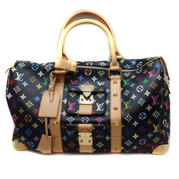 8177 1 Louis Vuitton Keepall 45 Monogram Boston Bag Black