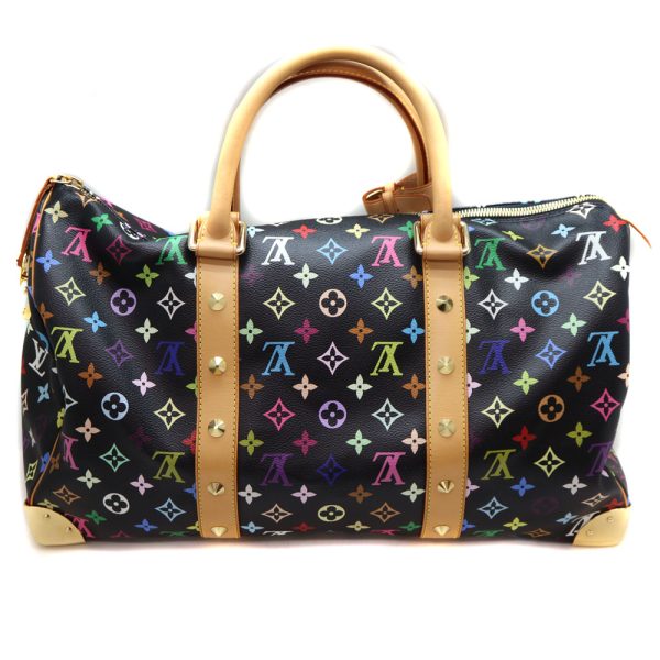 8177 2 Louis Vuitton Keepall 45 Monogram Boston Bag Black