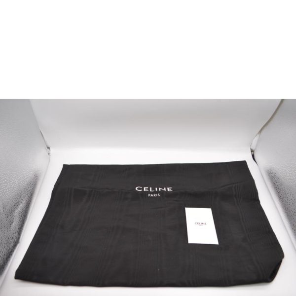 86578 6 Celine Calf Skin Cover Grained Back Small Fold Cabas Bag Noir