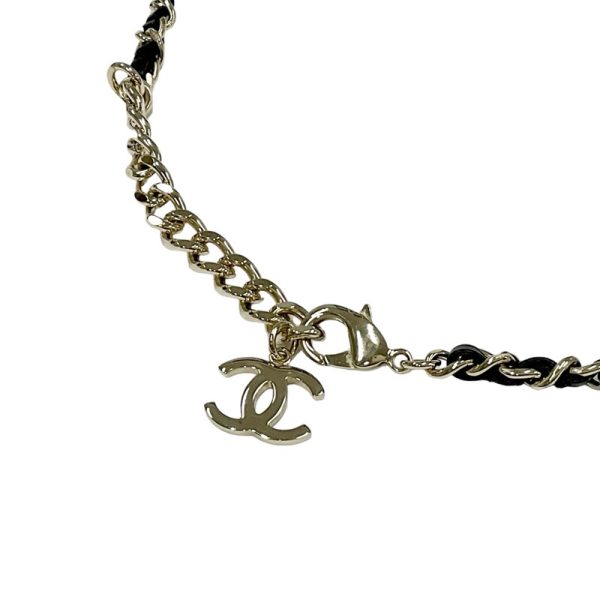 8979 4 CHANEL Pendant Choker Coco Mark Square Chain Necklace Gold