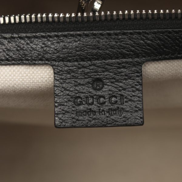 899023 3 Gucci ICCUG Handbag Nylon Leather White Black