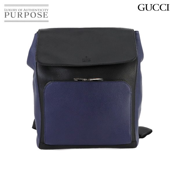 90235598 01 Gucci Backpack Leather NavyBlack