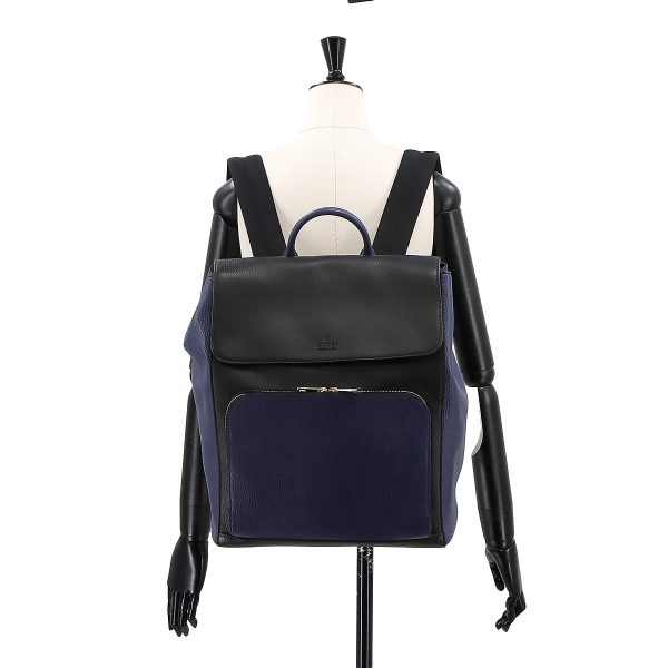 90235598 09 Gucci Backpack Leather NavyBlack