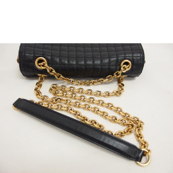 92296 4 Celine C Medium Chain Shoulder Bag Black