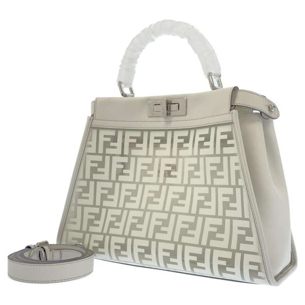 9244498 01 Fendi Handbag Peekaboo Regular Medium Vinyl 2way Shoulder Bag White