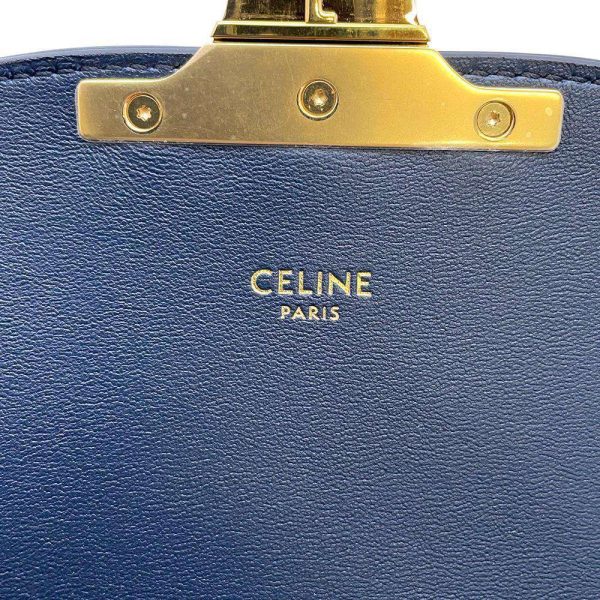 9255791 09 Celine Shoulder Bag Teen Triomphe Canvas Beige Navy