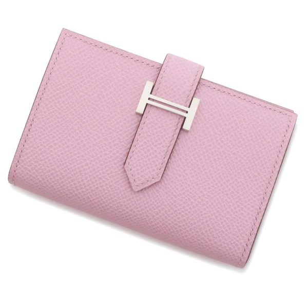 9402522 01 Hermes Card Case Bearn Mini Mauve Hardware Vaux Epson B Engraved Wallet Coin Case