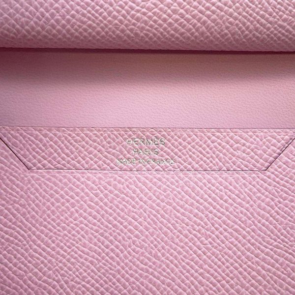 9402522 07 Hermes Card Case Bearn Mini Mauve Hardware Vaux Epson B Engraved Wallet Coin Case