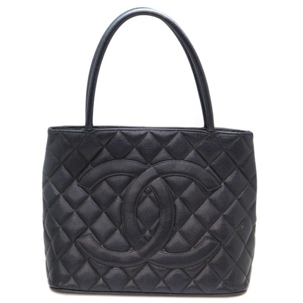 9425 1 Chanel Reproduction Tote Bag Caviar Skin Black Silver Hardware