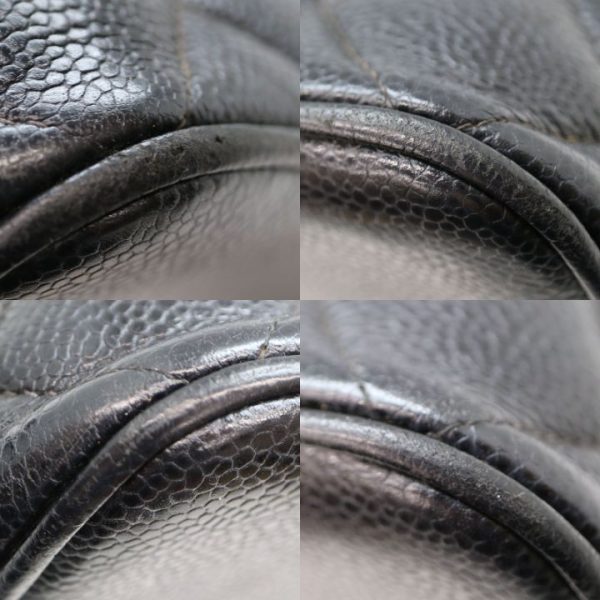 9425 10 Chanel Reproduction Tote Bag Caviar Skin Black Silver Hardware