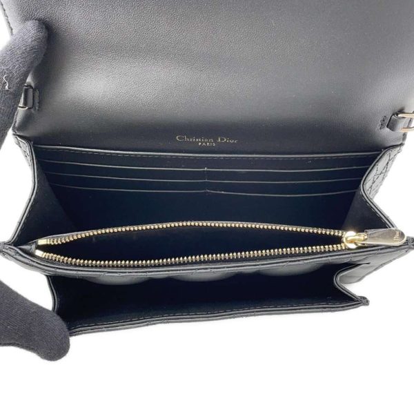 9461239 05 Dior Chain Shoulder Bag Pouch Cannage Lambskin Black