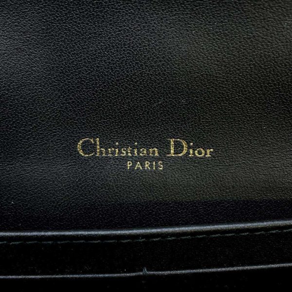 9461239 09 Dior Chain Shoulder Bag Pouch Cannage Lambskin Black