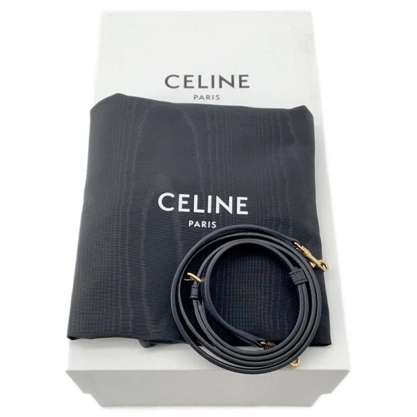 9590793 13 Celine Handbag Small Hippo Drawstring Cuir Triomphe 2way Shoulder Black