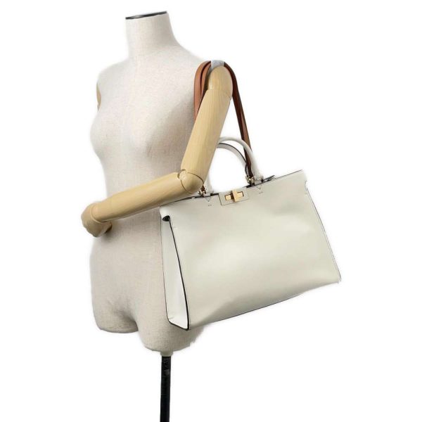 9594098 05 Fendi Tote Bag Peekaboo X Small Leather Fendi 2way Hand Shoulder Bag White