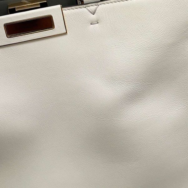 9594098 08 Fendi Tote Bag Peekaboo X Small Leather Fendi 2way Hand Shoulder Bag White