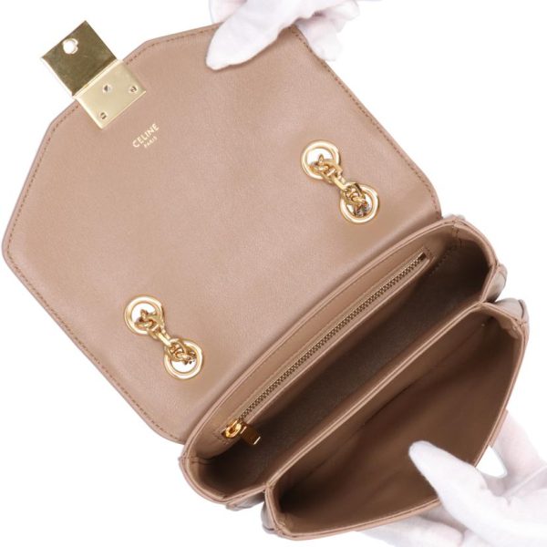 97804 5 Celine Small C Chain Shoulder Bag Light Camel