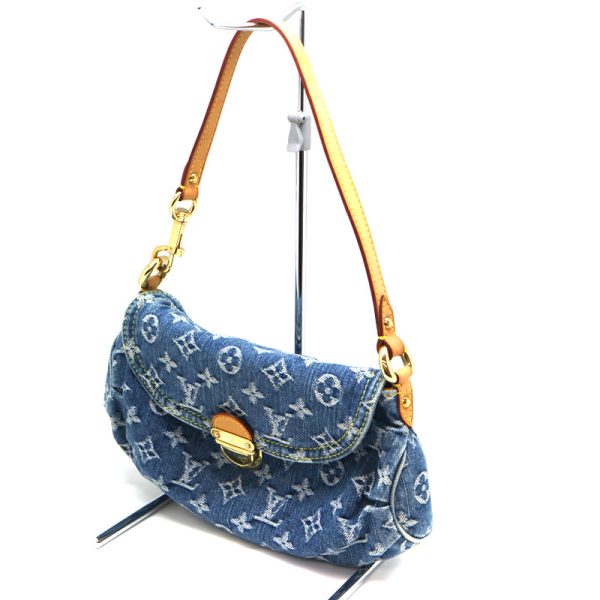 a21 2183 1 LOUIS VUITTON Mini Pleaty Monogram Denim Blue LV Handbag Bag