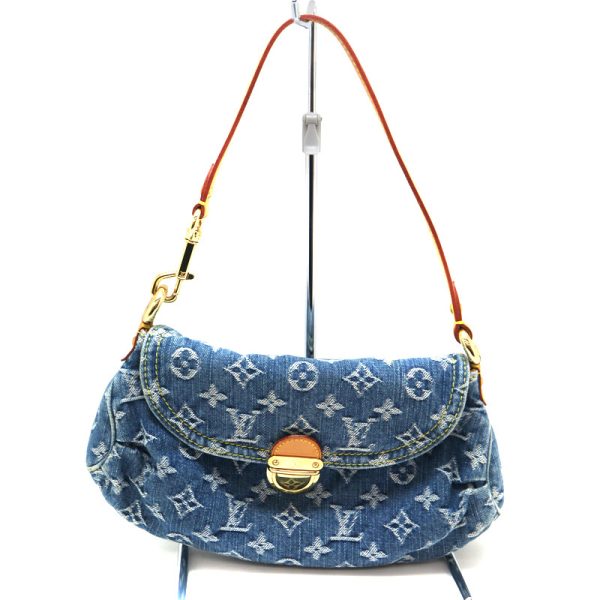 a21 2183 2 LOUIS VUITTON Mini Pleaty Monogram Denim Blue LV Handbag Bag