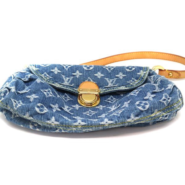 a21 2183 6 LOUIS VUITTON Mini Pleaty Monogram Denim Blue LV Handbag Bag