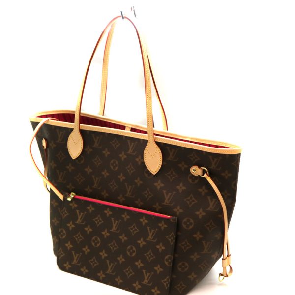 a21 510 1 LOUIS VUITTON Neverfull MM Monogram Canvas Brown Pivoine Pink