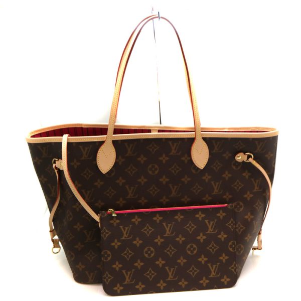 a21 510 2 LOUIS VUITTON Neverfull MM Monogram Canvas Brown Pivoine Pink