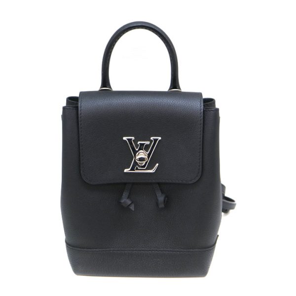a21 5436 2 Louis Vuitton Lock Me Backpack Mini Calf leather Hand Bag Black