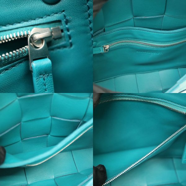 a21 8443 9 Bottega Veneta Intrecciato Cassette Shoulder Bag Leather Green