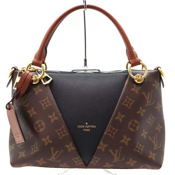 a21 887 1 Louis Vuitton V Tote BB Monogram Canvas Shoulder Bag Brown Black