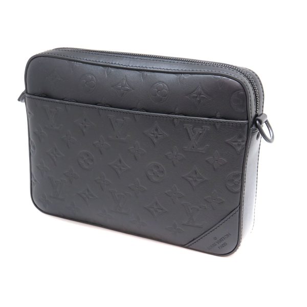 a22 10109 1 Louis Vuitton Duo Messenger Monogram Shadow Shoulder Bag Black