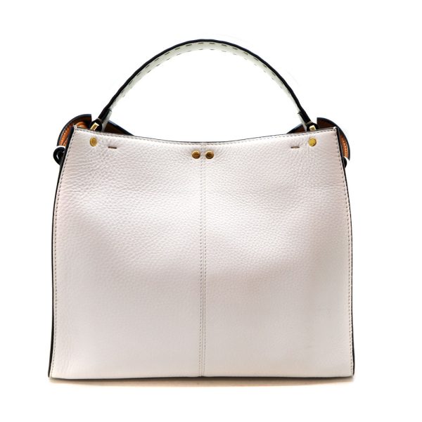 a22 10147 2 Fendi Peekaboo X Lite Medium Leather Handbag Shoulder Bag White