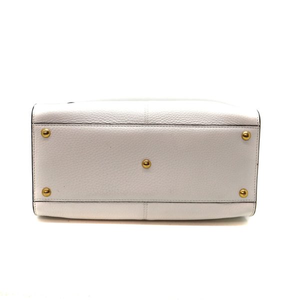 a22 10147 5 Fendi Peekaboo X Lite Medium Leather Handbag Shoulder Bag White