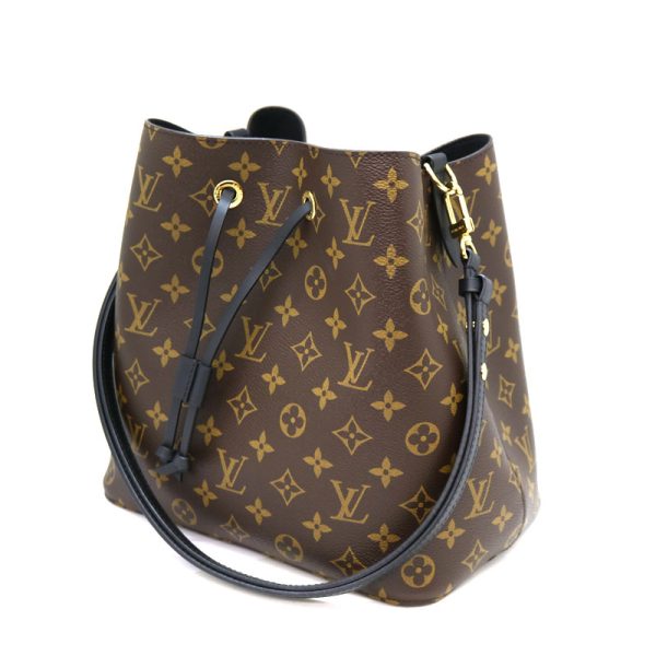 a22 312 1 Louis Vuitton NeoNoe Shoulder Bag Monogram Canvas Noir Brown x Black