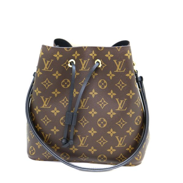 a22 312 2 Louis Vuitton NeoNoe Shoulder Bag Monogram Canvas Noir Brown x Black