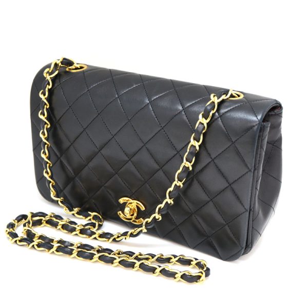 a22 4124 1 Chanel Matelasse Bag Lambskin Chain Shoulder Bag Black