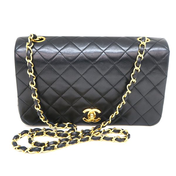 a22 4124 2 Chanel Matelasse Bag Lambskin Chain Shoulder Bag Black