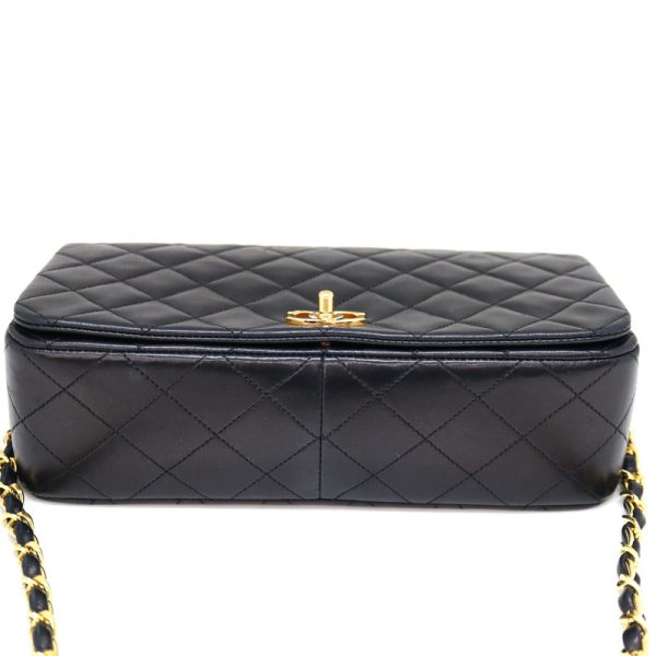 a22 4124 6 Chanel Matelasse Bag Lambskin Chain Shoulder Bag Black