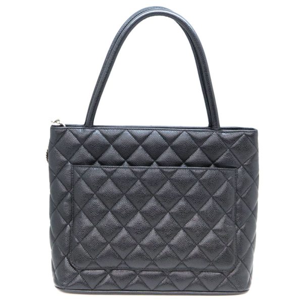 a22 4501 2 CHANEL Reproduction Tote Bag Caviar Skin Black Silver Hardware