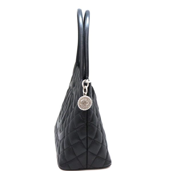 a22 4501 3 CHANEL Reproduction Tote Bag Caviar Skin Black Silver Hardware