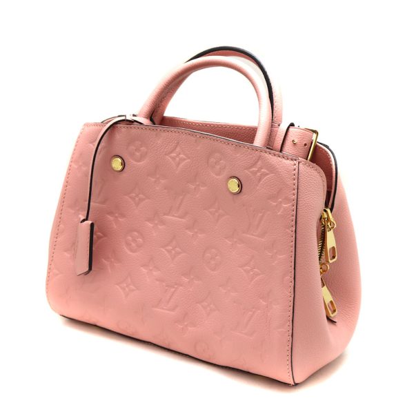 a22 9164 1 Louis Vuitton Montaigne BB Empreinte Leather Handbag Shoulder Bag Pink