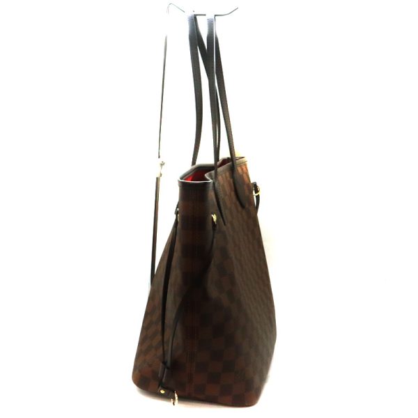 a23 1880 3 Louis Vuitton Womens Neverfull MM Tote Bag Damier Canvas Ebene Brown