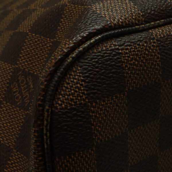 a23 1880 6 Louis Vuitton Womens Neverfull MM Tote Bag Damier Canvas Ebene Brown