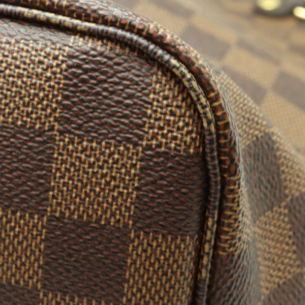 a23 1880 7 Louis Vuitton Womens Neverfull MM Tote Bag Damier Canvas Ebene Brown