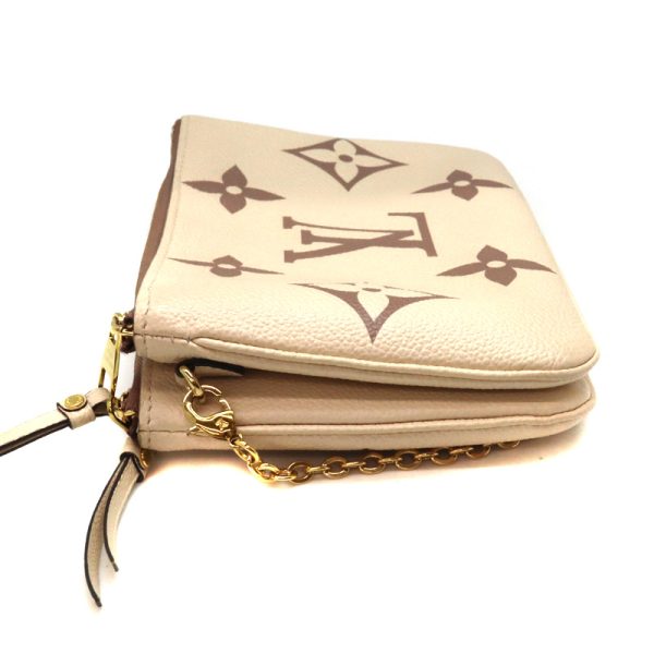 a23 6238 4 Louis Vuitton Pochette Double Zip Beige Empreinte Leather Shoulder Bag